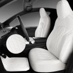 CAR PASS Heavy Duty Rubber Car Floor Mats, Deep Dish All Weather Car Mats Full Set, 3 Piece Waterproof Premium Anti-Slip Floor Mats Rugs Universal Trim to Fit for 95% Sedan SUV Van Truck, White