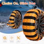 Qoosea Universal Snow Chains 6Pcs Heavy-Duty Wide-Track Tire Chains for SUV & Car Thickened Wear-Resistant TPU Anti-Slip Chains for Tires with Reinforced Structure in Winter Ice & Snow Conditions