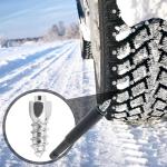 MaiMMaledy 100PCS Universal Tire Carbide Screw Spikes Skid Nails 12x4mm Anti-Slip for ATV/Car/Motorcycle/Bicycle Tires - Winter Emergency Aid - Enhance Grip on Snow Ice