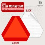 Slow Moving Vehicle Sign, 7 x 8 inches, Diamond Grade Reflective Triangle Sticker, smv Sticker Golf cart Accessories Decals (Pack of 05)