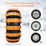 Qoosea Universal Snow Chains 6Pcs Heavy-Duty Wide-Track Tire Chains for SUV & Car Thickened Wear-Resistant TPU Anti-Slip Chains for Tires with Reinforced Structure in Winter Ice & Snow Conditions