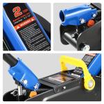 DNA Motoring Low Profile Hydraulic Trolley Service/Floor Jack, 2 Ton (4000 lbs) Capacity, Lifting Range 5.1"-13", Blue, TOOLS-00474