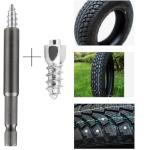 MaiMMaledy 100PCS Universal Tire Carbide Screw Spikes Skid Nails 12x4mm Anti-Slip for ATV/Car/Motorcycle/Bicycle Tires - Winter Emergency Aid - Enhance Grip on Snow Ice