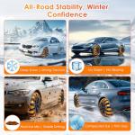 Qoosea Universal Snow Chains 6Pcs Heavy-Duty Wide-Track Tire Chains for SUV & Car Thickened Wear-Resistant TPU Anti-Slip Chains for Tires with Reinforced Structure in Winter Ice & Snow Conditions
