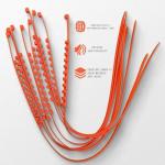 20pack Snow Tire Chains Reusable Anti-Skid Car Winter Wheels Chain Universal Cable Tire Belts, Orange Non-Slip Zip Tie Tires Chain Emergency for Auto Pickup Trucks Suv