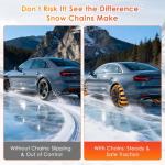 Qoosea Universal Snow Chains 6Pcs Heavy-Duty Wide-Track Tire Chains for SUV & Car Thickened Wear-Resistant TPU Anti-Slip Chains for Tires with Reinforced Structure in Winter Ice & Snow Conditions
