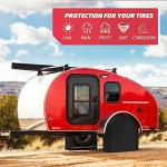 K-Musculo RV Tire Covers 4-Pack, Waterproof Wheel Covers for RV Wheel Travel Trailer Camper Truck SUV, Fit 19-22 Inch Tire Diameter (Black)