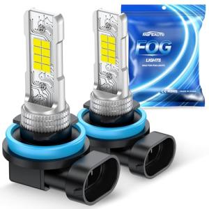 Marsauto H11/H8 LED Fog Light Bulb, 10000 Lumens 6000K White Super Bright & Compact H16/H8/H11 LED Bulb, 1:1 Mini Size Plug and Play Fog Lights, Pack of 2