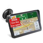 GPS Navigator for Car Truck RV, 9 inch Touch Screen Latest 2026 Map, Real Voice Spoken Turn-by-Turn Direction Reminding Navigation System for Cars, Vehicle GPS with Speed and Red Light Warning, FM