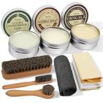 10Pcs Leather Care Kit- 3Pcs Horsehair Brushes, 1.76oz Saddle Soap, 1.76oz Mink Oil, 1.76oz Wax Waterproofer, Polish Cloths, Leather Cleaner and Conditioner for Shoes, Boots, Bags, Purses, Car Seats