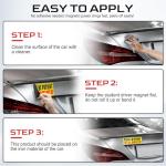 JUSTTOP Please Be Patient New Driver, Student Driver Magnet for Car, New Driver Magnet for Car, Reusable Movable Reflective Safety Warning Bumper Magnets