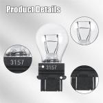 DUSCOKE 3157 Car Halogen Light Bulb, 12V P27/5W Automotive Brake/Reverse/Tail/Turn Signal/Side Marker Light Replacement, Universal Long-Life Miniature Bulb for Cars Trucks SUVs (White-4PCS)