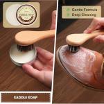 10Pcs Leather Care Kit- 3Pcs Horsehair Brushes, 1.76oz Saddle Soap, 1.76oz Mink Oil, 1.76oz Wax Waterproofer, Polish Cloths, Leather Cleaner and Conditioner for Shoes, Boots, Bags, Purses, Car Seats