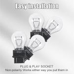 DUSCOKE 3157 Car Halogen Light Bulb, 12V P27/5W Automotive Brake/Reverse/Tail/Turn Signal/Side Marker Light Replacement, Universal Long-Life Miniature Bulb for Cars Trucks SUVs (White-4PCS)