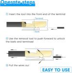 Terminal Pin Removal Tool Kit 82 Pcs Depinning Electrical Connector Pin Extractor Tool Set Wire Terminal Release for Automotive Car Household Devices - Black