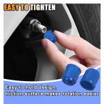 20PCS Tire Valve Stem Caps, Tire Valve Dust Caps Air Caps Cover with O Rubber Seal, Corrosion Resistant Auto Accessories Universal Stem Covers for Trucks Motorcycles Bicycles SUVs (Blue)