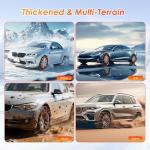 12 Pcs Snow Tire Chains - Portable Plastic Non-Slip Anti-Skid Traction Cables for Winter Driving/Fits Most Cars, SUV & Trucks/Emergency Use/Easy to Install & Adjustable (Orange)