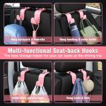 Amooca Universal Car Headrest Hooks - Pink Set