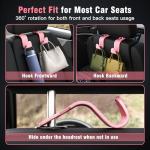 Amooca Universal Car Headrest Hooks - Pink Set