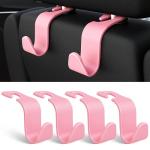 Amooca Universal Car Headrest Hooks - Pink Set