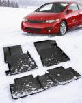 CreekT® All Weather Floor Mats for Honda Civic 2006-2011 (Not Fit Coupe), 8th Gen Custom Fit Set 5-Seat for Civic Sedan LX EX SI, Heavy Duty Rubber Mats Car Accessories 2006 2007 2008 2009 2010 2011