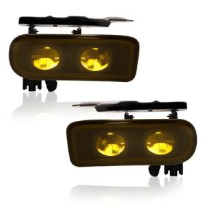 Shocklight LED Fog Lights Compatible with 2002 2003 2004 2005 2006 Cadillac Escalade/EXT, Escalade ESV, Front Bumper Driving Fog Lamps- Yellow lens