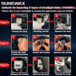 RUNEWAX D3S Xenon Bulbs for Jaguar XE XF XJ XK XFR S XJR XKR S F Pace Type Projector HID Headlights, 8000K Blue White 35W OEM Replacement C2D5254 150% Brighter, 2-Pack