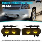 Shocklight LED Fog Lights Compatible with 2002 2003 2004 2005 2006 Cadillac Escalade/EXT, Escalade ESV, Front Bumper Driving Fog Lamps- Yellow lens