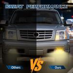 Shocklight LED Fog Lights Compatible with 2002 2003 2004 2005 2006 Cadillac Escalade/EXT, Escalade ESV, Front Bumper Driving Fog Lamps- Yellow lens