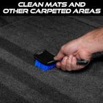 Viking Carpet Cleaning and Scrub Brush for Floor Mats, Cleaning Brush for Car Interior and Home, Black and Blue, 8.3 inch x 2.5 Inch