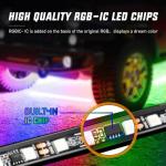 Nilight 4Pcs Car Underglow Neon Accent Strip Lights 256 LEDs RGBIC Multi Color DIY Sound Active Function Music Mode with APP Control and Remote Control Underbody Light Strips, 2 Years Warranty