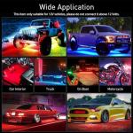 Nilight 4Pcs Car Underglow Neon Accent Strip Lights 256 LEDs RGBIC Multi Color DIY Sound Active Function Music Mode with APP Control and Remote Control Underbody Light Strips, 2 Years Warranty