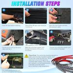 Nilight 4Pcs Car Underglow Neon Accent Strip Lights 256 LEDs RGBIC Multi Color DIY Sound Active Function Music Mode with APP Control and Remote Control Underbody Light Strips, 2 Years Warranty