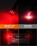 SEALIGHT 3157 LED Bulb Brake Light, Brake Bulbs 600% Brighter 6000K 1800LM Super Bright 3056 3057 3156 LED Bulbs with HD Projector Len, Tail Brake Stop Lights Taillights for Cars, Brilliant Red 2PCS