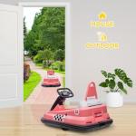 Baby Bumper Car, 6V Electric Ride On Car with 360° Spin for 3-6 Years, 2-Speeds, Lights, Music & Horn, Safety Belts, Toddler Bumper Car for Kids Boys Girls Toy Gifts Pink