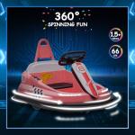 Baby Bumper Car, 6V Electric Ride On Car with 360° Spin for 3-6 Years, 2-Speeds, Lights, Music & Horn, Safety Belts, Toddler Bumper Car for Kids Boys Girls Toy Gifts Pink