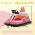 Baby Bumper Car, 6V Electric Ride On Car with 360° Spin for 3-6 Years, 2-Speeds, Lights, Music & Horn, Safety Belts, Toddler Bumper Car for Kids Boys Girls Toy Gifts Pink