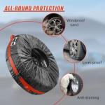 YoRise 4PCS Car Tire Covers, Sun Rain Snow Wheel Protector with Handle Fits 19-23 Inch Tire Diameter, Universal Dust-Proof Car Spare Tires Storage Tote for Truck/SUV/RV/Trailer/Camper(L)