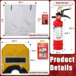 Ougist 3 Pieces Fire Extinguisher Kit for Home Kitchen and Car – Includes 2.5 lb ABC Dry Powder Fire Extinguisher with Quick-Release Handle, Emergency Smoke Hood and Fire Blanket