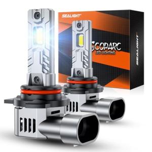 SEALIGHT 9012 Bulbs Brightest 50,000LM 6500K With Cooling Fan Canbus Ready 70000+ Lifespan, Pack of 2