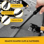 ZAUAO Auto Trim Removal Tool Kit, 5-Piece No Scratch Plastic Pry Tool Set for Car Door Panel & Dashboard - Professional Trim Tools Automotive with Clip Fastener Remover, Scratch-Resistant - Black