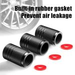 Tire Valve Stem Caps tire Valve Covers Valve stem Covers Black 5 pcs/Pack Anodized Aluminum Tire Valve Cap Set Corrosion Resistant Universal Stem Covers for Cars Trucks Motorcycles SUVs and Bikes