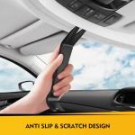 ZAUAO Auto Trim Removal Tool Kit, 5-Piece No Scratch Plastic Pry Tool Set for Car Door Panel & Dashboard - Professional Trim Tools Automotive with Clip Fastener Remover, Scratch-Resistant - Black