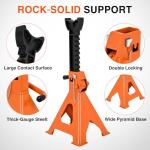 Nilight 2 Ton Jack Stands, Double Locking Heavy Duty Steel 4,400 lbs Capacity, Adjustable 10.6"-16.2" Height for SUV Sedan Pickup Light Truck, 2 Pack