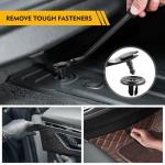 ZAUAO Auto Trim Removal Tool Kit, 5-Piece No Scratch Plastic Pry Tool Set for Car Door Panel & Dashboard - Professional Trim Tools Automotive with Clip Fastener Remover, Scratch-Resistant - Black