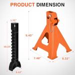 Nilight 2 Ton Jack Stands, Double Locking Heavy Duty Steel 4,400 lbs Capacity, Adjustable 10.6"-16.2" Height for SUV Sedan Pickup Light Truck, 2 Pack