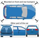 2 PCS Bumper Guard Strip, Car Bumper Guard, Front Bumper Decorative Strip, Car Bumper Anti-Scratch Strips for Cars SUV Pickup Truck (Black)