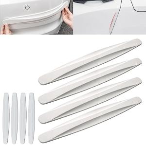 8 Packs Anti-Collision Patch Car Bumper Guard Strip Anti-Scratch Bumper Protector Trim Universal Rear Bumper Protector Car Door Edge Guards Car Side Door Edge Guards Protector (White)