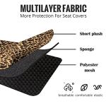 AUTOFAN Leopard Car Seat Covers Full Set with Steering Wheel Cover 2 Seat Belt Pads, Cheetah Print Seat Covers for Cars for Women,Airbag Compatible,Universal Fits for Cars,SUV,Truck