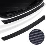 Moteloor Rear Bumper Guard Protector - Carbon Fiber Leather Anti-Scratch Strip for SUV/Trunk, Universal Fit Protective Film (37.4x2.56in)